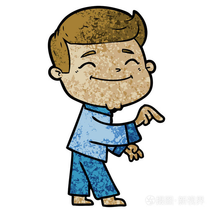 快乐卡通人物的矢量插图