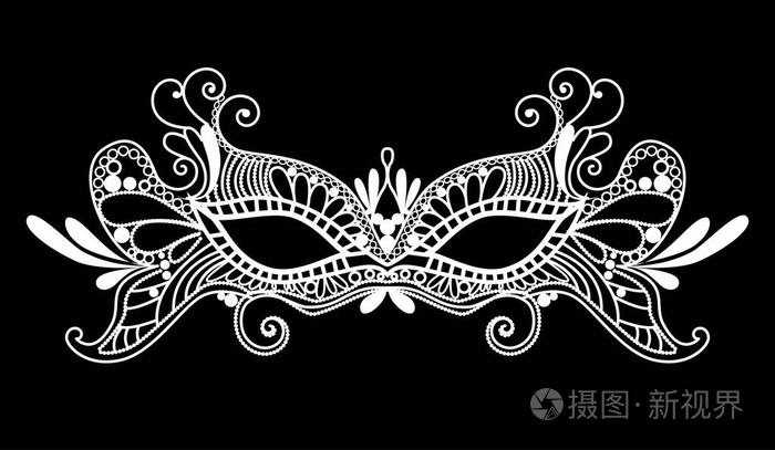 狂欢节面具的花边