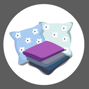 卡通的床上用品矢量插画照片