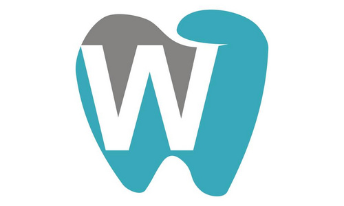 健康的牙齿护理字母 W