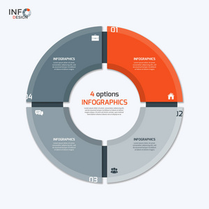 矢量圆图表图表模板与 4 个选项