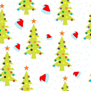 圣诞树和雪花模式图