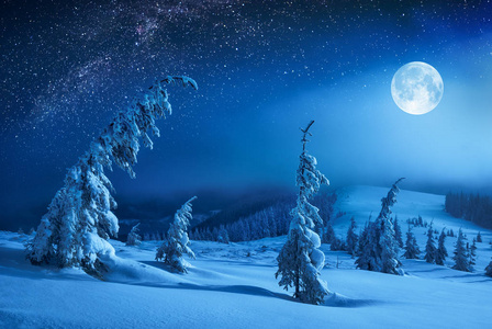 红日初升在初升的月亮光照片