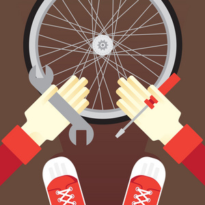 爆胎自行车修理,密封轮胎爆胎照片