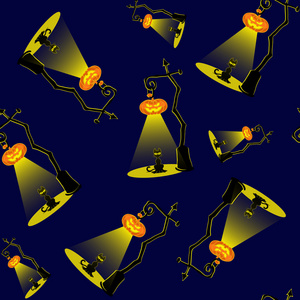 无缝矢量背景与设计元素万圣节南瓜