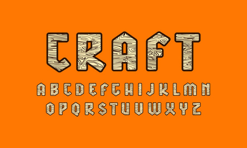 带木质纹理的几何无衬线字体照片