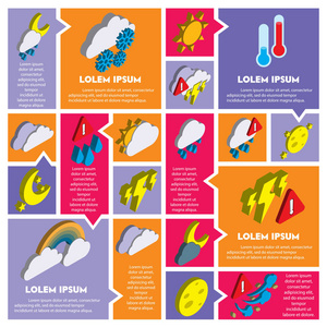 图的信息图形天气图标设置概念