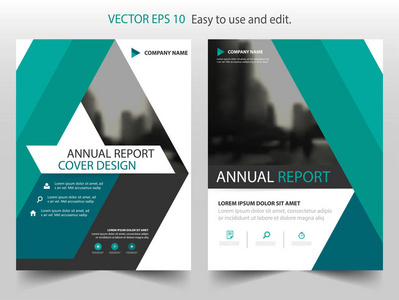 绿色抽象年度报告宣传册设计模板矢量。业务传单的信息图表杂志海报。图书封面演示文稿组合抽象布局模板