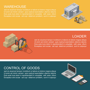 物流配送仓储现代平面设计横幅矢量