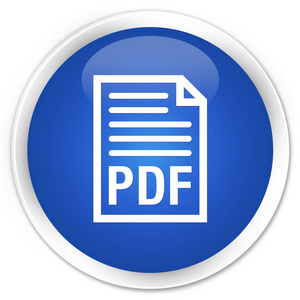 Pdf 文档图标高级蓝色圆形按钮