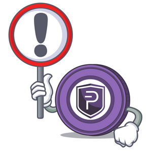 与符号 Pivx 硬币字符卡通