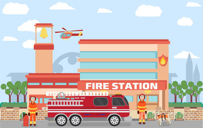 消防局大楼插画-正版商用图片0fj8ky-摄图新视界