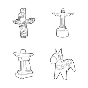 轮廓样式雕像的狮子鱼鱼尾狮图案,简单的样式雕塑, 雕像, 样式, 泰国