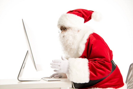 圣诞老人看电脑