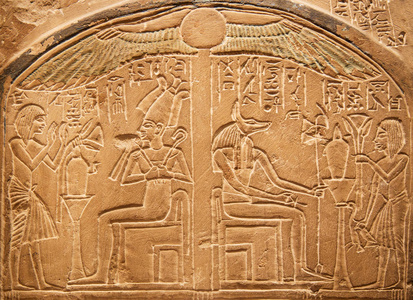 墙上的埃及象形文字图片
