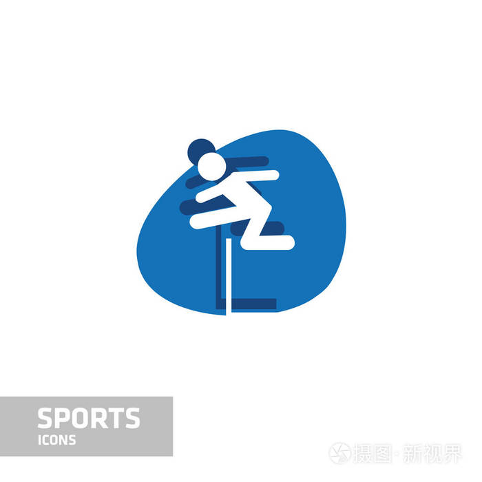 跨栏跑的运行的图标