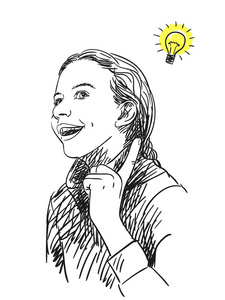 有好主意的女人图片-有好主意的女人素材-有好主意的女人插画-摄图新