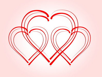 三个红色的心图片