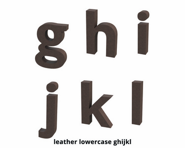 字体革小写 ghijkl 3d 渲染