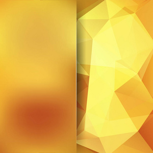 抽象背景的黄色三角形组成。为业务演示文稿或 web 模板横幅传单的几何设计。矢量图