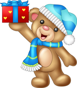 卡通持有一份礼物照片