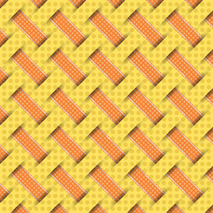 黄色背景矢量编织的编织图案