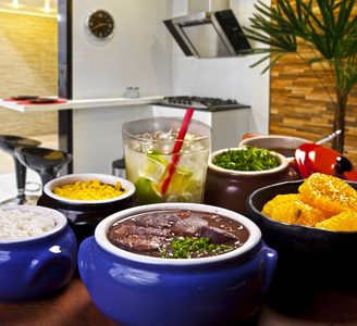 巴西传统 feijoada 特写图