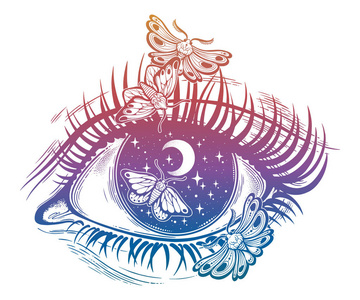 星光蝴蝶眼睛瞳孔作为夜空与飞蛾蝴蝶照片