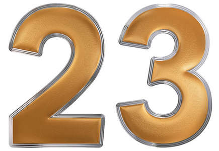 数字 23,二十三,孤立在白色的背景下,3d 仁德摄影图