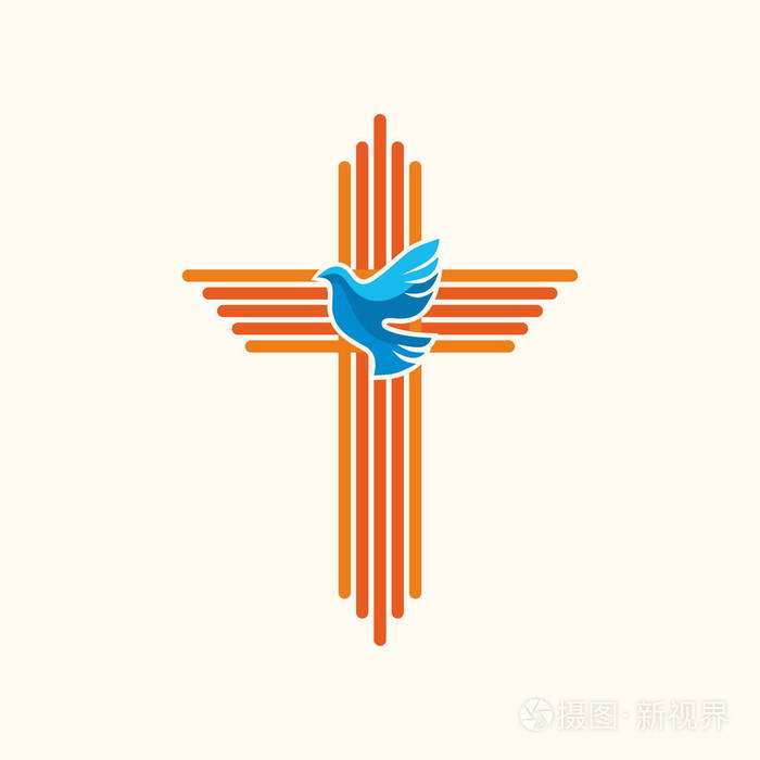 教堂标志.耶稣基督的十字架是死亡和战胜罪的象征.