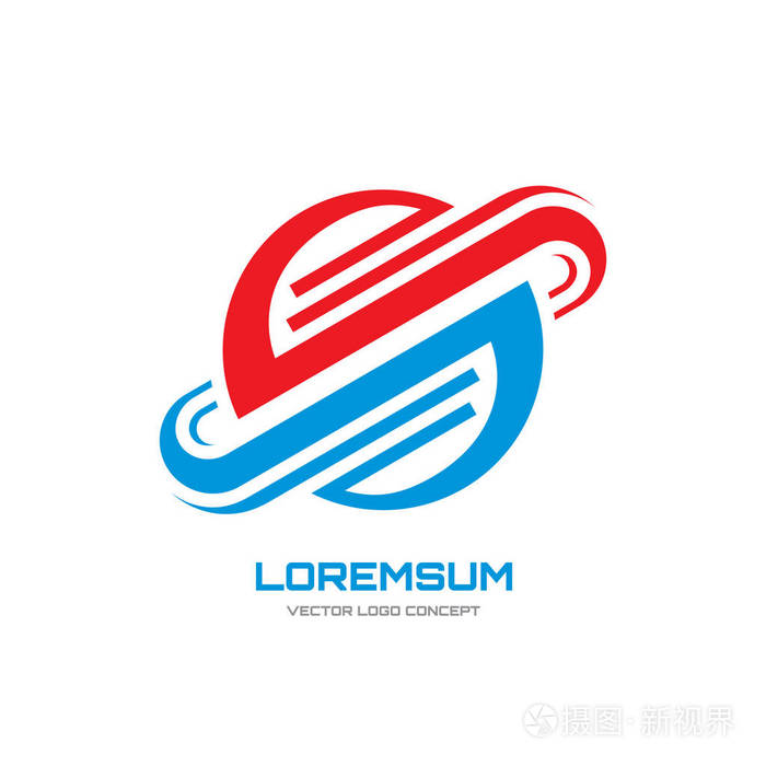 loremsum-矢量 logo 模板概念插画.抽象的星球的标志.