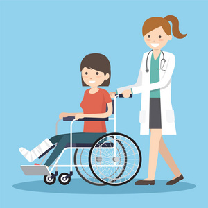 断腿和石膏患者照片