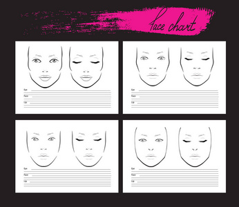 空白图表脸上图表化妆艺术家空白.模板.矢量图照片