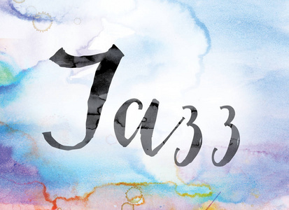 爵士乐多彩水彩和水墨艺术字照片