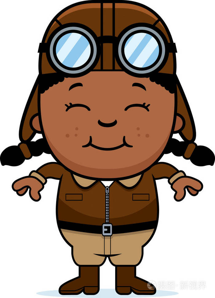 微笑的卡通飞行员