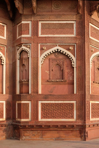独特的建筑细节的红色堡垒, 阿格拉, 联合国教科文组织世界遗产网站, 印度