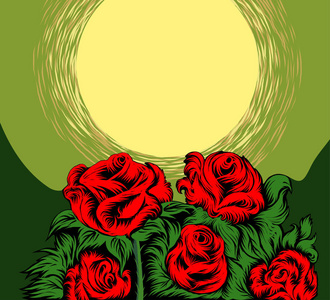 玫瑰与明月的场景图片