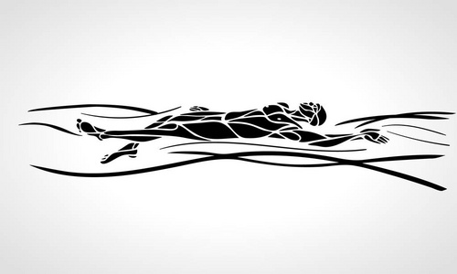 游泳仰泳矢量黑色剪影照片