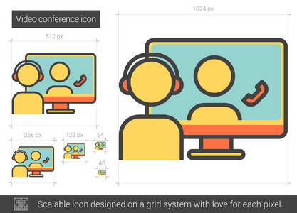 视频会议线图标