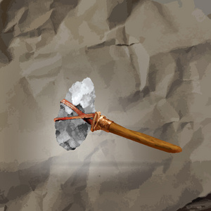 原始人搬石头图片