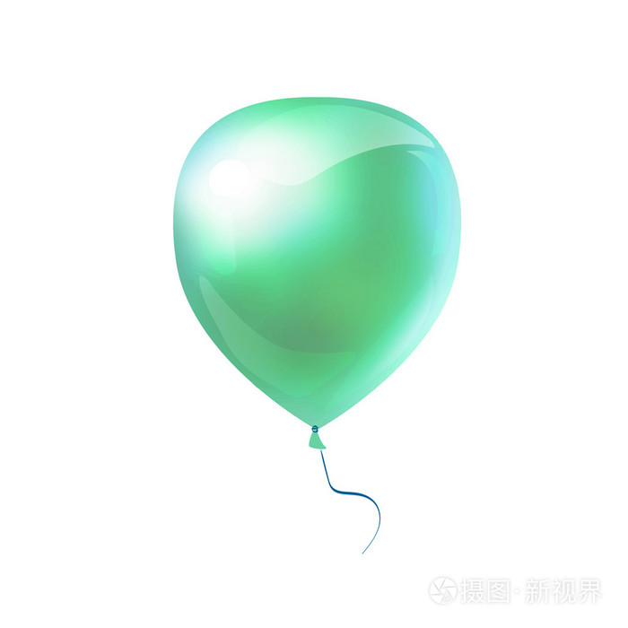 蓝气球 3d 在白色背景矢量