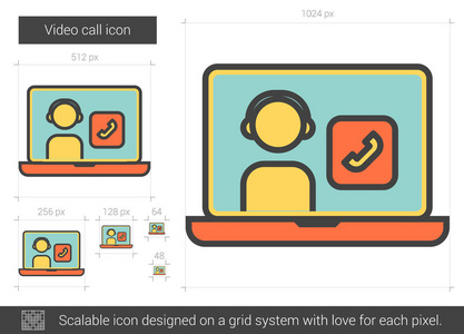 视频通话线图标