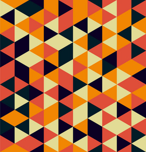 抽象三角无缝模式，柔和的颜色。矢量图