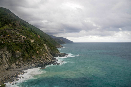 意大利利古里亚海岸旅行的海景