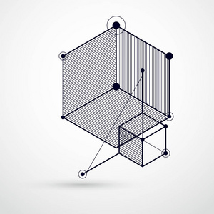 抽象矢量组合, 具有简单的几何图形,符号,艺术黑白背景.