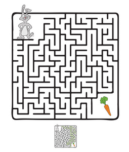 野兔与胡萝卜矢量迷宫,兔子与胡萝卜的迷宫照片