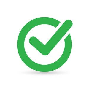 复选框会徽绿色圆形复选框图标照片