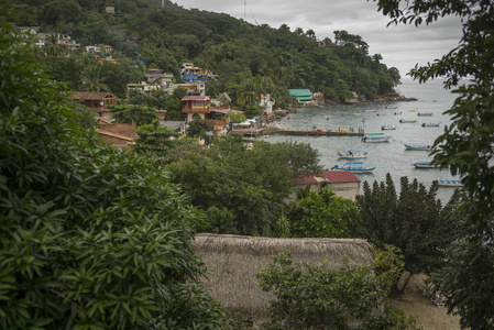 Yelapa, 哈利斯科, 墨西哥的小海滨城市景观景观