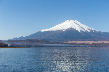 与山梨湖富士山