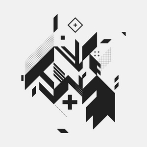 康定斯基白色背景上的抽象的设计元素.几何现代艺术涂鸦风格照片